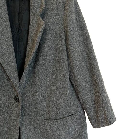 Vintage Sage Harbor Gray Wool Blend Single Button Pocket Blazer Size 12P - Picture 4 of 8